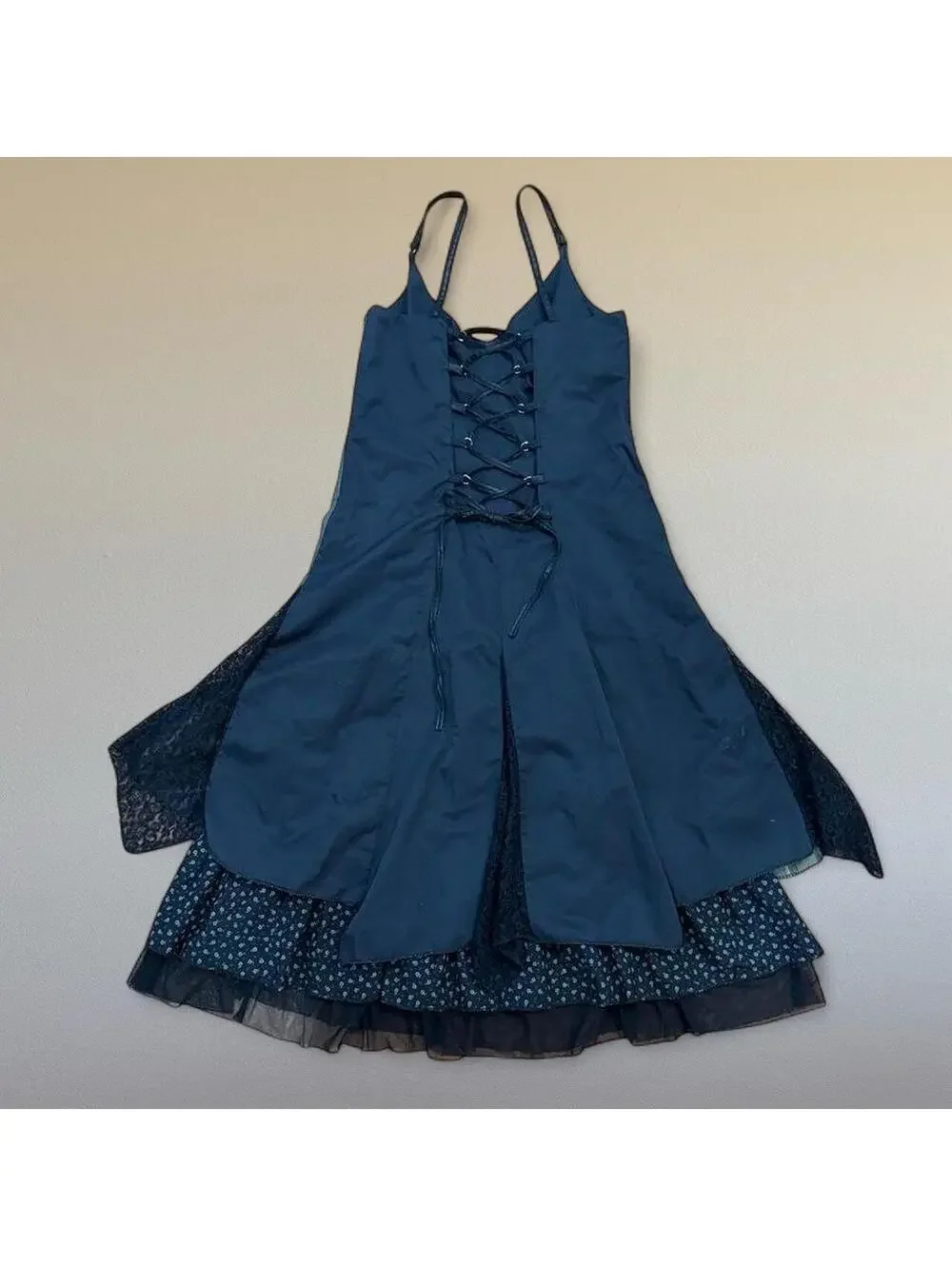 Vintage Des Filles à la Vanille euro patchwork midi dress Sz. M/L - Picture 4 of 7